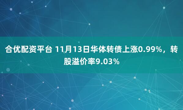 合优配资平台 11月13日华体转债上涨0.99%，转股溢价率9.03%
